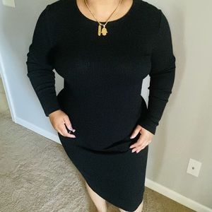 Black Ribbed Dress (M)